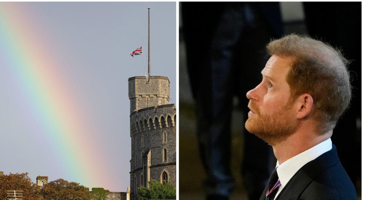 A double rainbow appeared in the hours after the Queen died at Balmoral. (Getty Images)