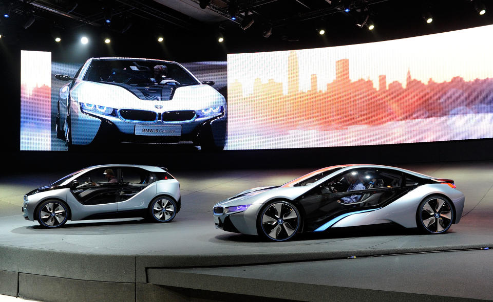 FRANKFURT AM MAIN, GERMANY - SEPTEMBER 13: BMW E-Cars stand on display during the press days at the IAA Frankfurt Auto Show on September 13, 2011 in Frankfurt am Main, Germany. The IAA will be open to the public from September 17 to September 25. (Photo by Thorsten Wagner/Getty Images)