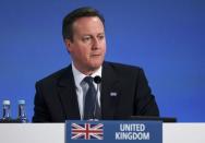 Britain's Prime Minister David Cameron speaks at the donors Conference for Syria in London, Britain February 4, 2016. REUTERS/Dan Kitwood/pool