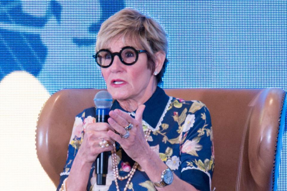 Political expert Mary Matalin speaks at the Borderplex Alliance's 2024 Global Border Summit luncheon on Thursday, Feb. 22, 2024, held at the Hotel Paso Del Norte in Downtown El Paso.