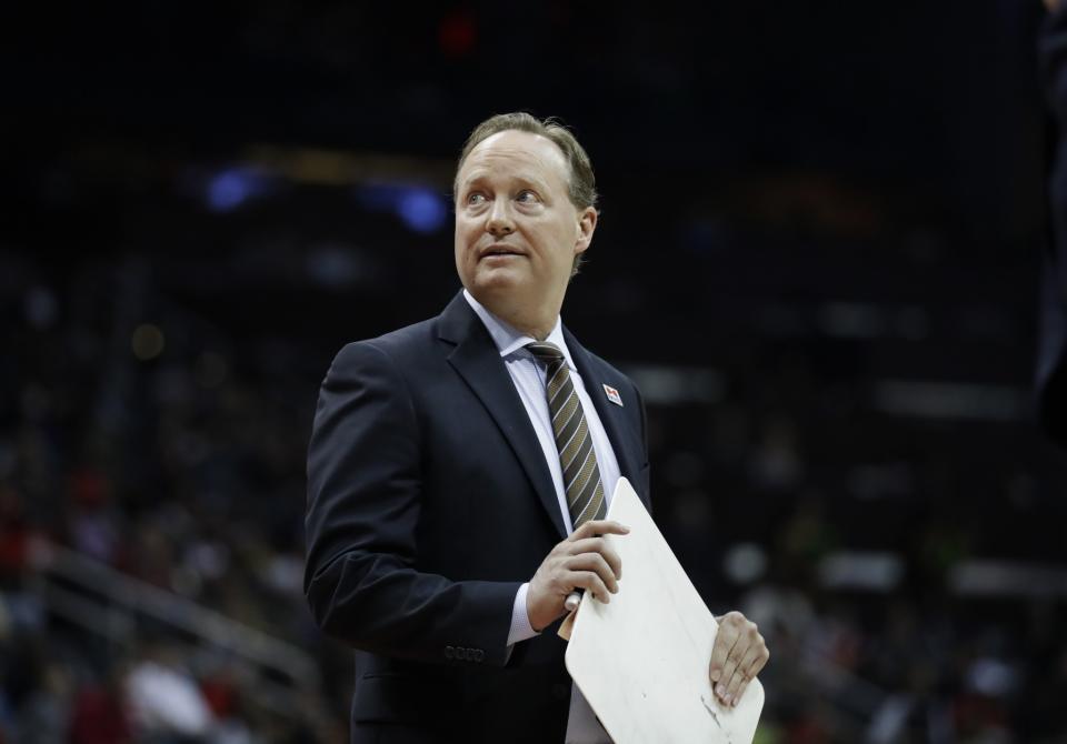 Mike Budenholzer coached the Hawks to 43 wins this season. (AP)