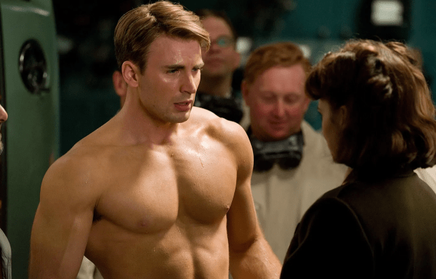 <a href="https://parade.com/1307091/tinadonvito/chris-evans-girlfriend/" rel="nofollow noopener" target="_blank" data-ylk="slk:Chris Evans;elm:context_link;itc:0;sec:content-canvas" class="link ">Chris Evans</a> as Steve Rogers and Hayley Atwell as Peggy Carter in "Captain America: The First Avenger"<p>Marvel Studios/Disney</p>