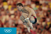 LONDON, ENGLAND - AUGUST 11: Riley McCormick of Canada competes in the Men's 10m Platform Diving Semifinal on Day 15 of the London 2012 Olympic Games at the Aquatics Centre on August 11, 2012 in London, England. (Photo by Adam Pretty/Getty Images)