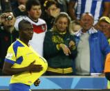 Ecuador's Enner Valencia celebrates after scoring a goal during their 2014 World Cup Group E soccer match against Honduras at the Baixada arena in Curitiba June 20, 2014. REUTERS/Stefano Rellandini (BRAZIL - Tags: SOCCER SPORT WORLD CUP)