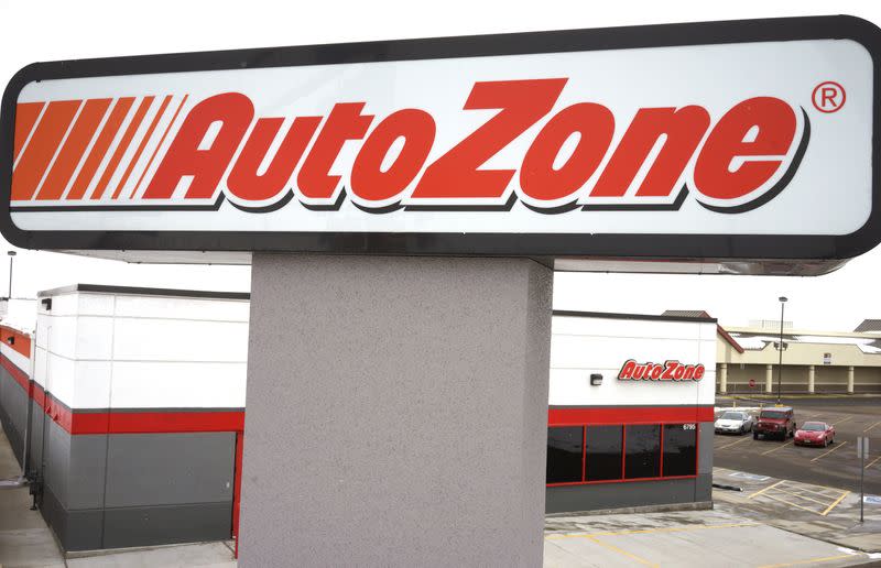 FILE PHOTO: A customer leaves the AutoZone store in Broomfield