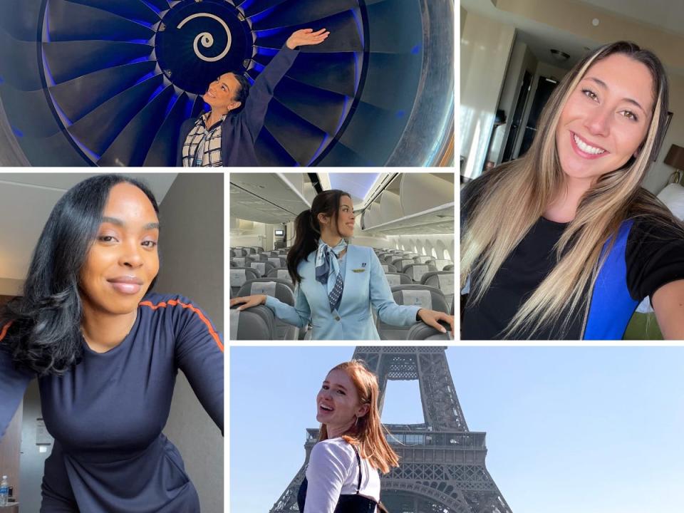 An image of the five flight attendants Insider interviewed.