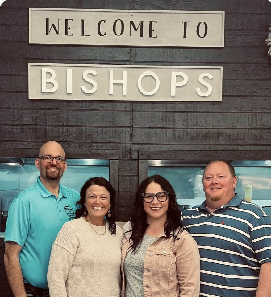New owners of Bishops are Jason, left, and Traci Knuth, Brittany Andriessen and Orrie Flinckinger. They plan a February reopening.