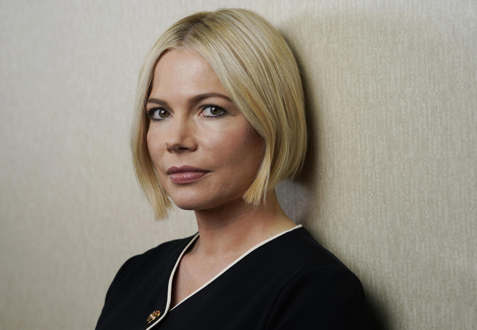 Michelle Williams, a cast member in the film "The Fablemans," poses for a portrait at the Four Seasons Hotel, Monday, Nov. 7, 2022, in Los Angeles. (AP Photo/Chris Pizzello)