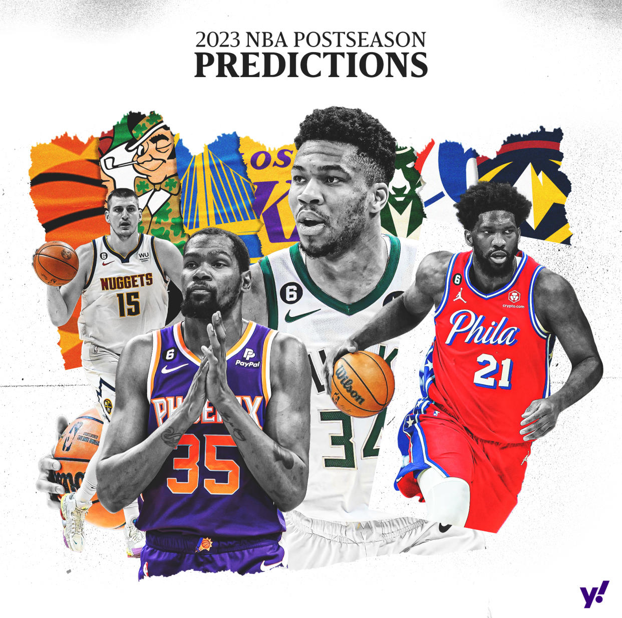 The 2022-23 NBA playoffs begin Saturday. Here are Yahoo Sports&#39; predictions. (Illustration by Moe Haidar/Yahoo Sports)