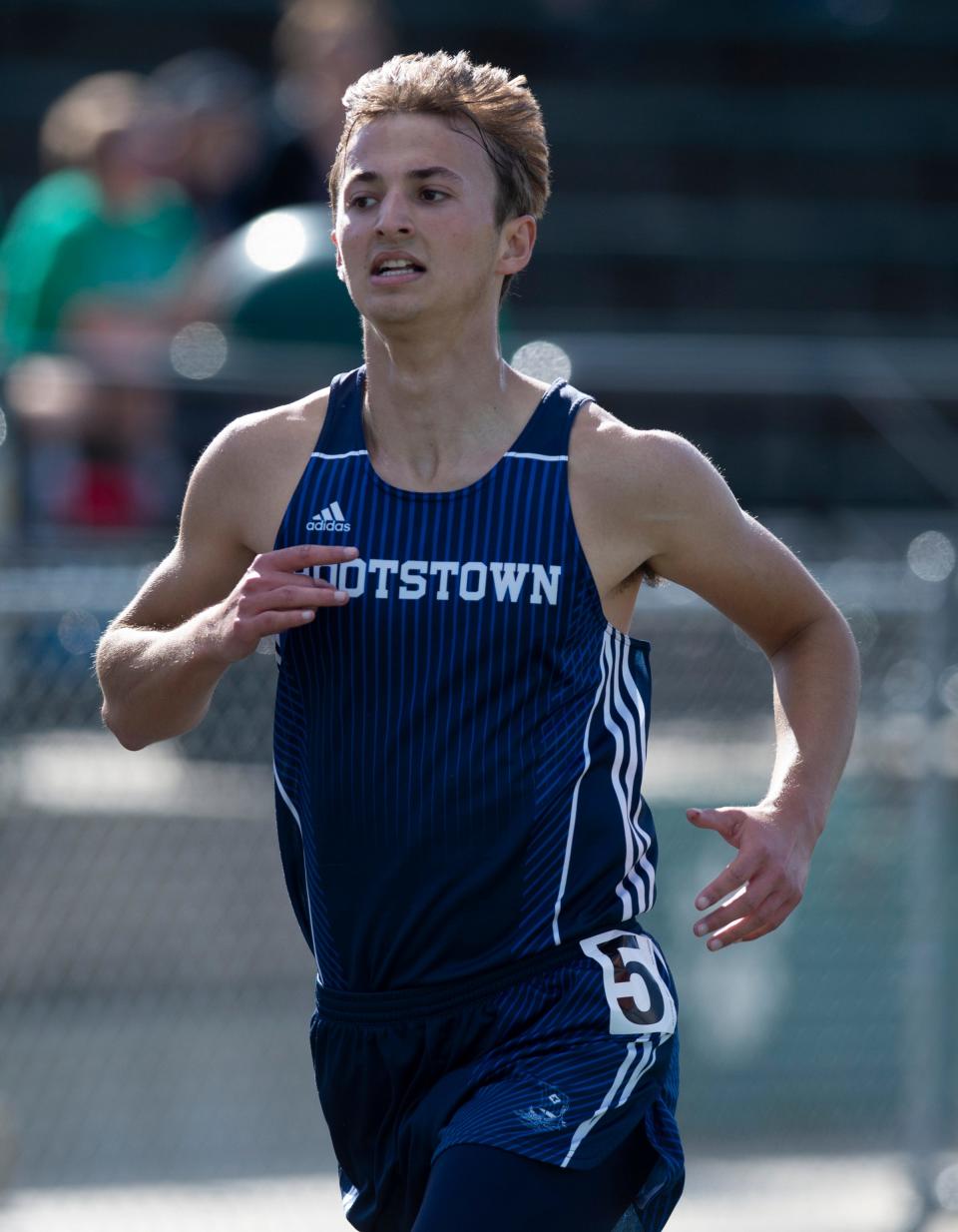 Rootstown junior Caleb Cutright captured titles in the 1600, pictured, and 3200 at the 2022 Portage Trail Conference Championships.