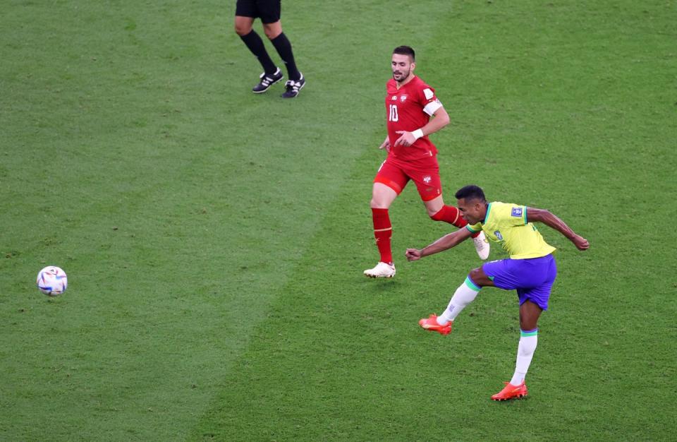 Alex Sandro rifled the post as Brazil chased an opening goal (Getty Images)