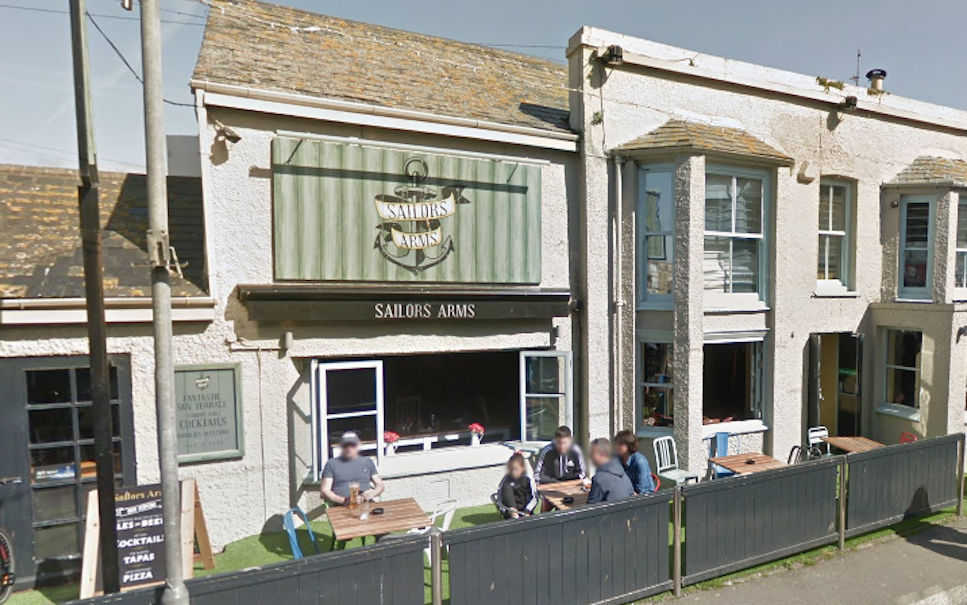 The bouncer has been suspended from working at the Sailors Arms in Newquay, Cornwall (Picture: Google)