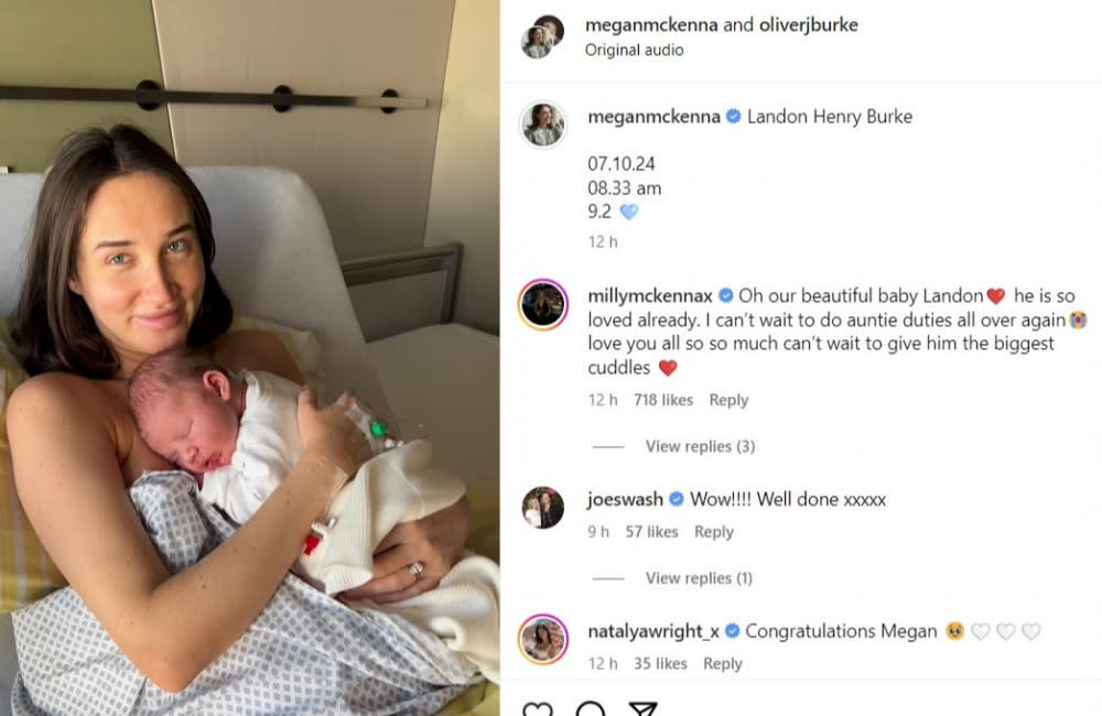 Megan McKenna gives birth to first child - Instagram-MeganMcKenna credit:Bang Showbiz