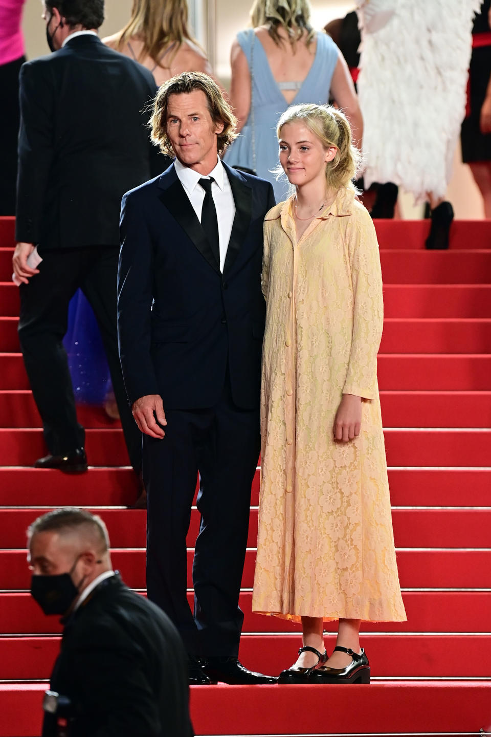 Hazel Moder, daughter of Julia Roberts, with her father Danny Moder at Cannes (Getty)