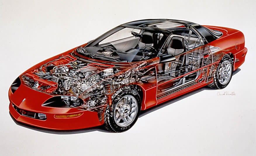 <p>With rack-and-pinion steering, a new 275-hp 5.7-liter V-8 wearing the LT1 name, and an available six-speed manual transmission, the fourth-generation Camaro Z28 was a startling performer. "(A)ny 3452-pound car that clears the quarter-mile in 14.0 seconds at 100 mph and circles the skidpad at 0.92 g is a tremendous performer," wrote <em>C/D</em>'s Patrick Bedard in a <a href="http://www.caranddriver.com/comparisons/1993-ford-mustang-cobra-vs-1993-pontiac-firebird-formula-1993-chevrolet-camaro-z28-comparison-test" rel="nofollow noopener" target="_blank" data-ylk="slk:comparison test that the new Z28 won;elm:context_link;itc:0;sec:content-canvas" class="link ">comparison test that the new Z28 won</a>.</p>