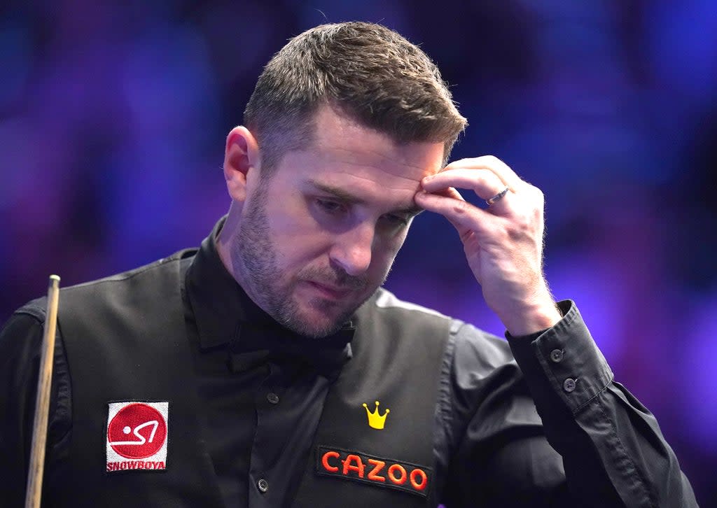 Mark Selby shows his anguish during his Masters defeat to Barry Hawkins (Adam Davy/PA) (PA Wire)