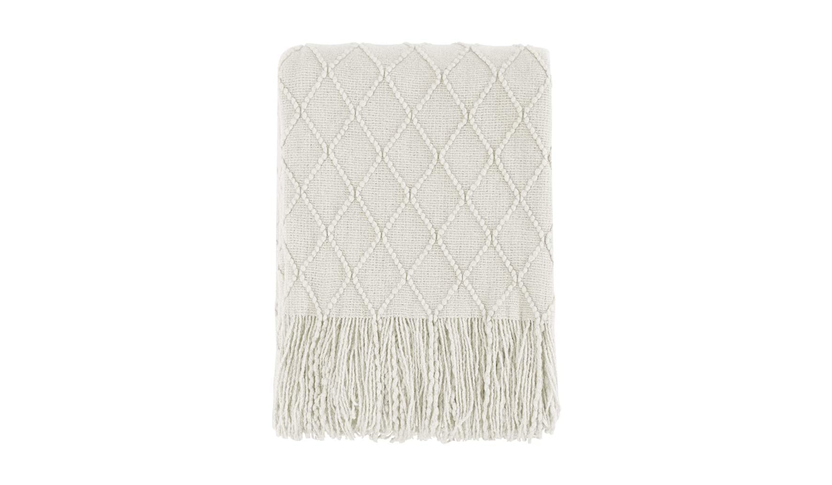 beige throw