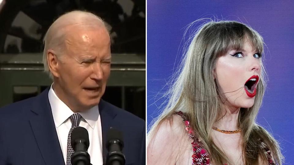 Joe Biden (left) and Taylor Swift (Getty)