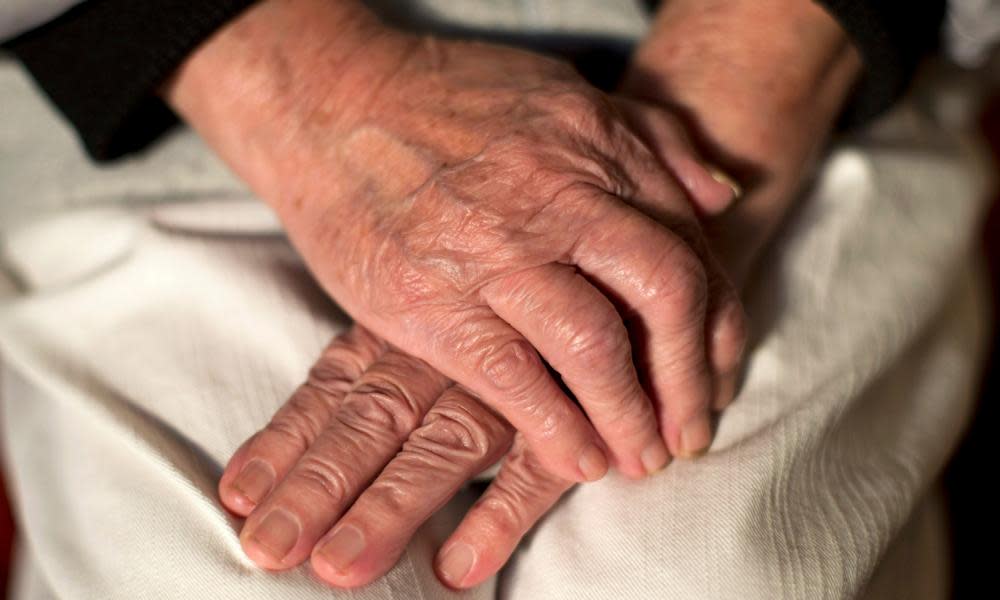 Hands of an elderly woman. 