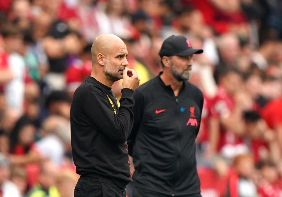 Guardiola’s rivalry with Klopp could decide who wins the Premier League this season (PA)
