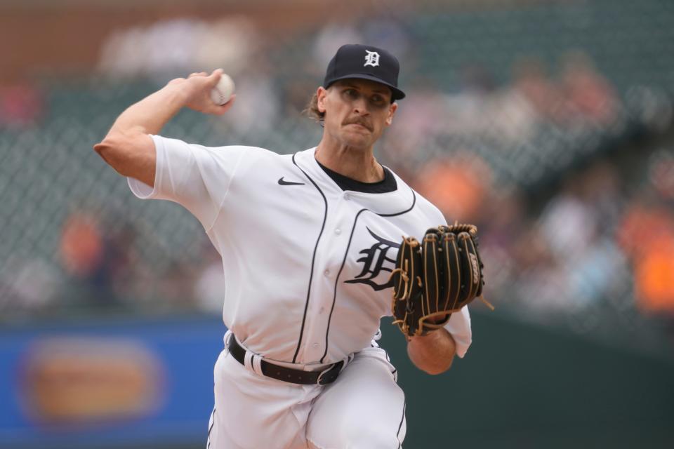 Detroit Tigers pitcher Sawyer Gipson-Long throws against the Chicago White Sox in the first inning at Comerica Park in Detroit on Sunday, Sept. 10, 2023.