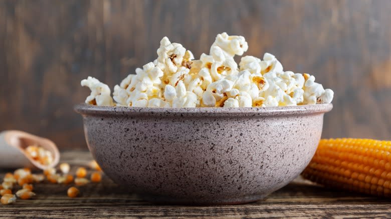 homemade popcorn in bowl