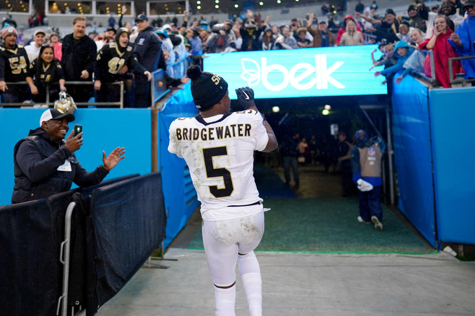 He may play for the Panthers next season, but Teddy Bridgewater will always have love for the Saints. (Photo by Jacob Kupferman/Getty Images)