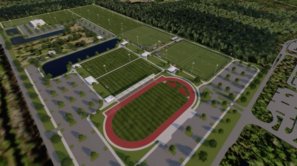 A rendering of the proposed JAXUSL training site and soccer complex in St. Johns County, Florida. [Provided by JAXUSL]