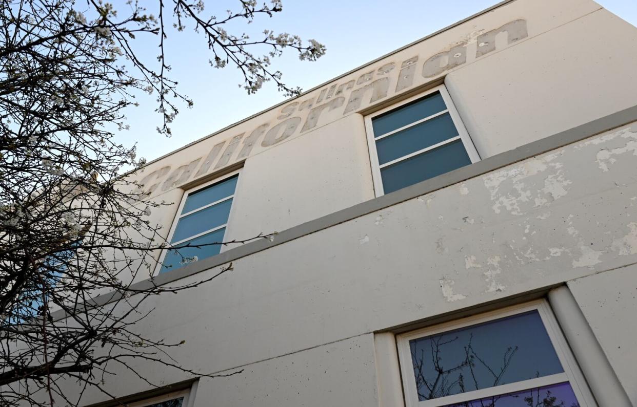 The empty Salinas Californian newspaper building sits alone in Salinas.