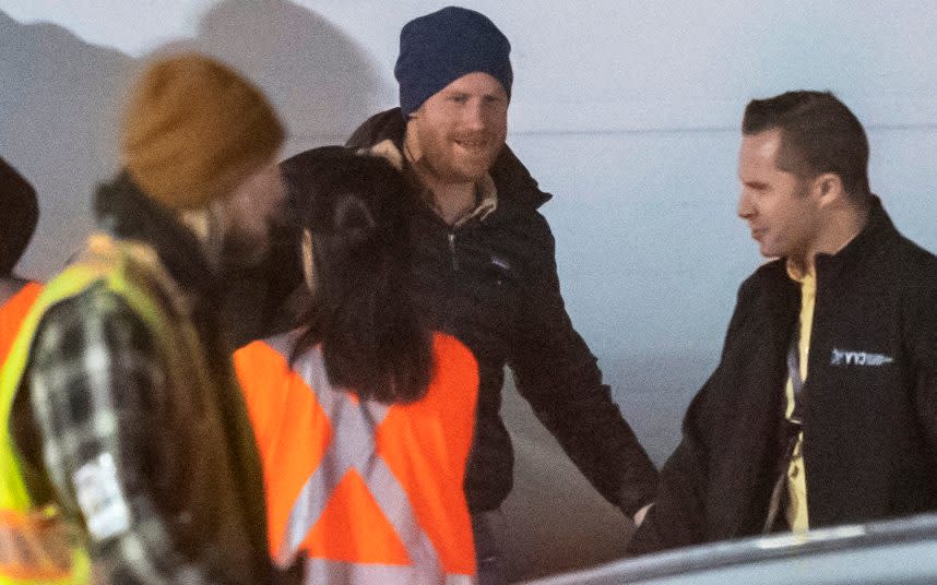 Prince Harry arrives at Vancouver International Airport early today - Paul Grover