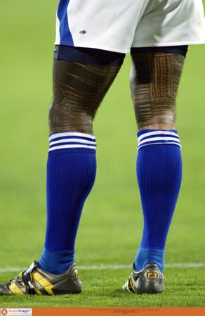 FILE PHOTO: Samoa's Lome Fa'atau tattooed legs