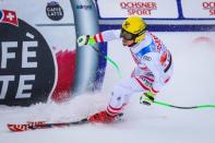 Nov 24, 2017; Lake Louise, Alberta, CAN; Max Franz of Austria in the finish area after his run during men's downhill training for the FIS alpine skiing World Cup at Lake Louise Ski Resort. Mandatory Credit: Sergei Belski-USA TODAY Sports