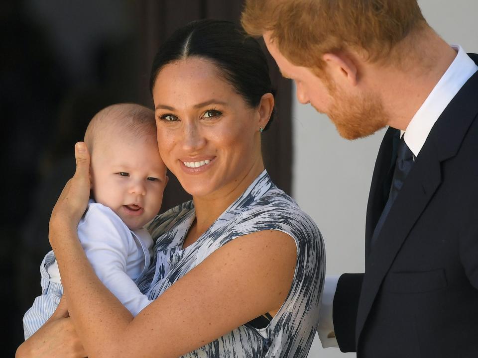 Meghan Markle and Prince Harry with their first child, Archie.
