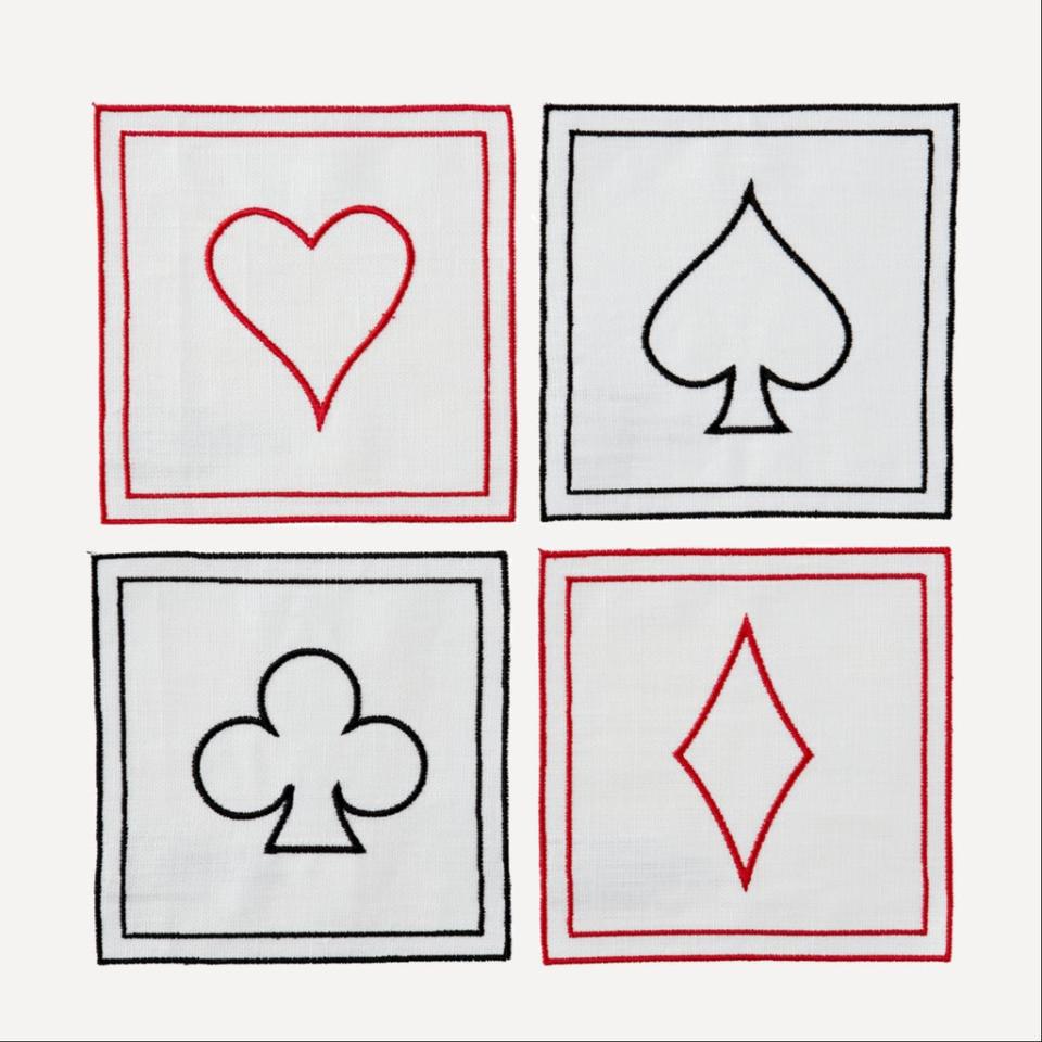 Rebecca Udall’s playing card-inspired coasters , £40 for four (Rebecca Udall)