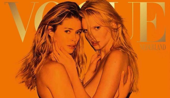 Doutzen Kroes und Lara Stone wurden jetzt von Star-Fotograf Mario Testino für die niederländische Vogue abgelichtet. (Bild: Vogue)