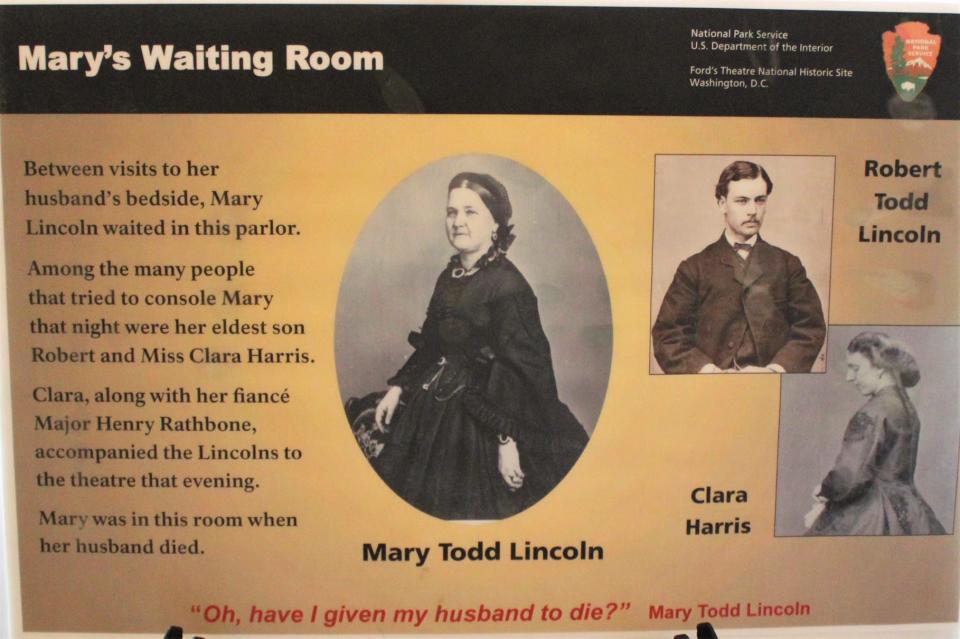 Mary Lincoln's waiting room at the Petersen House.