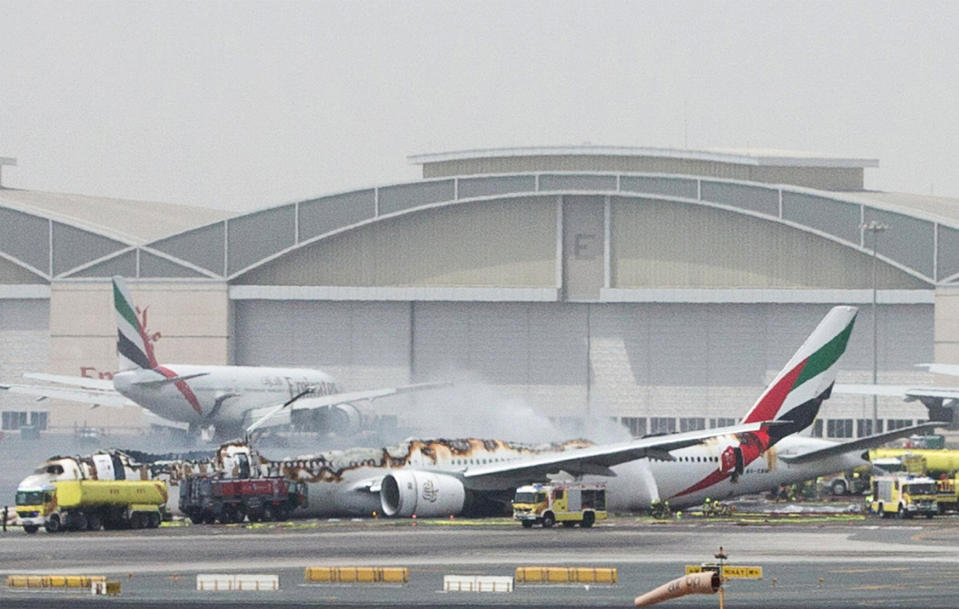 Emirates Airline flight crash-lands at Dubai International Airport