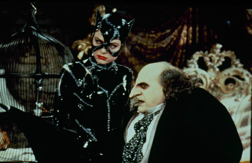 UNITED STATES - 1992:  Michelle Pfeiffer as Catwoman and Danny DeVito as the Penguin in the film 'Batman Returns'.  (Photo by The LIFE Picture Collection via Getty Images)