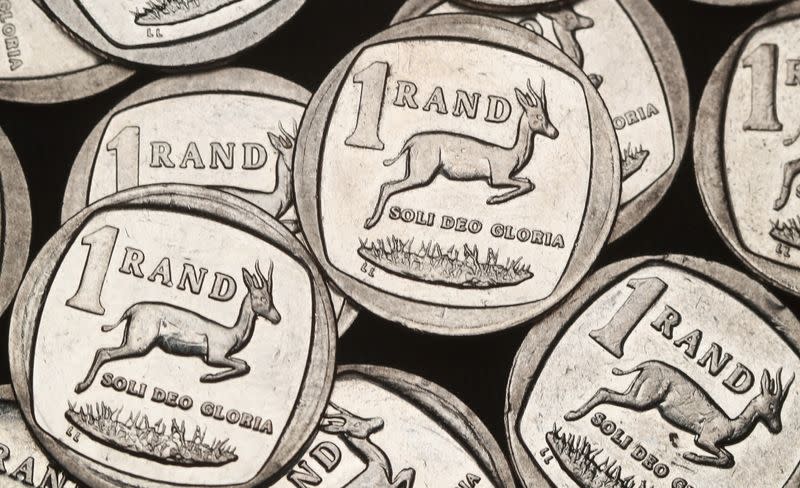 South African Rand coins are seen in this illustration picture