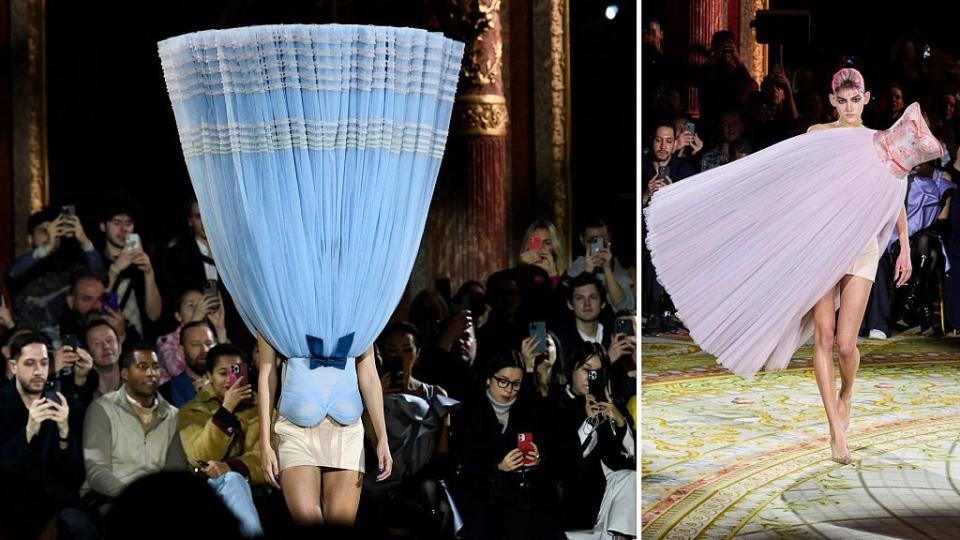 Viktor & Rolf turn Paris Fashion Week upside-down with incredible topsy turvy dresses