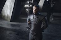 <p>Grey Worm looks worn. The poor Unsullied warrior lost the love of his life, Missandei, in the last episode. </p>