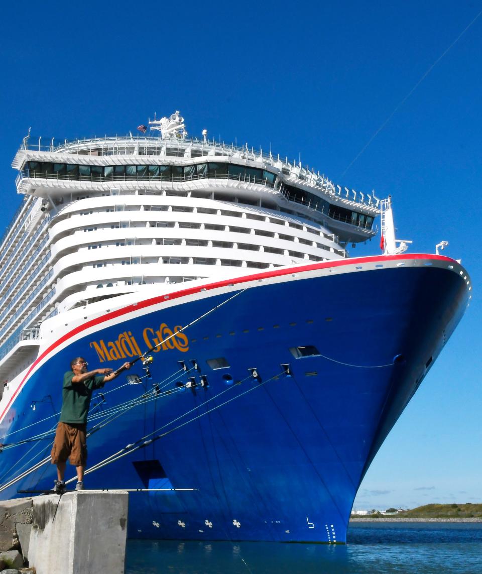 Carnival Cruise Line's Mardi Gras will be one of seven cruise ships scheduled to enter Port Canaveral on Saturday.