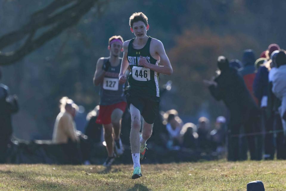 Connor Stockton of St. Mark's runs in the Division II boys race at the DIAA Cross Country Championships.