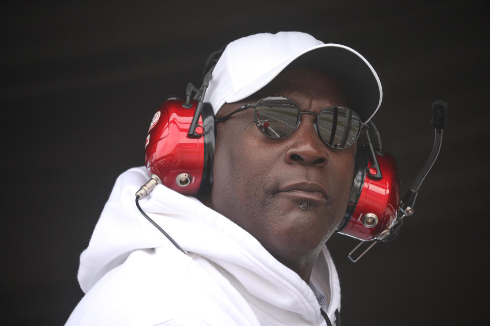 Michael Jordan took in the action on Sunday at Talladega. (James Gilbert/Getty Images)