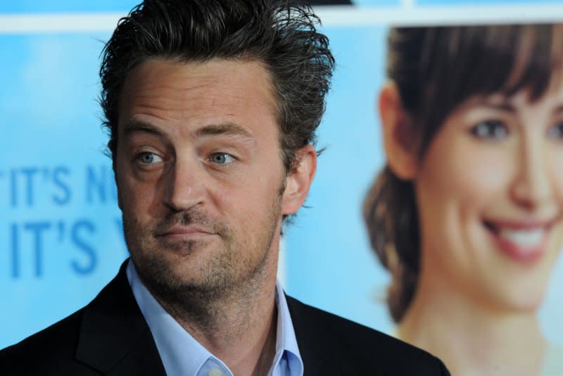 Matthew Perry attends the Los Angeles premiere of "The Invention of Lying" in 2009. File Photo by Jim Ruymen/UPI