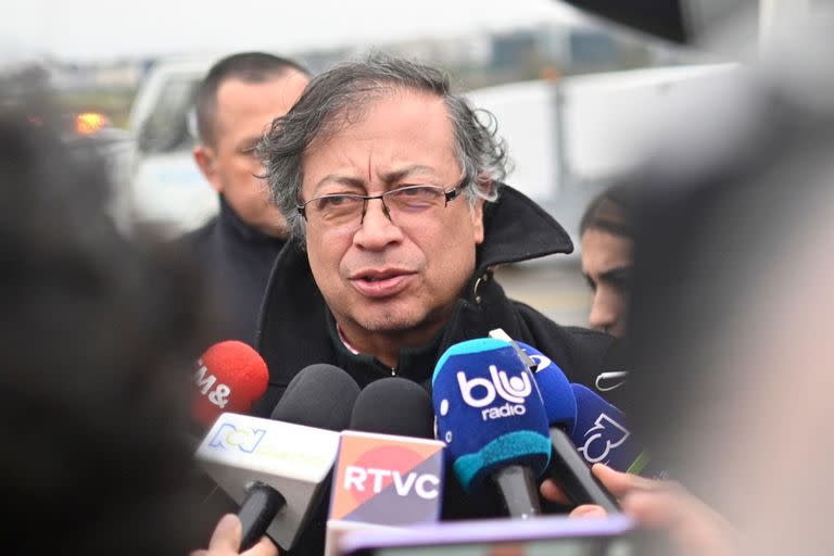 Gustavo Petro, presidente de Colombia, a su llegada a Suiza