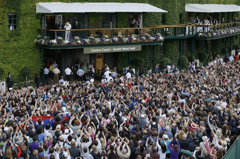 Virus Outbreak Britain Wimbledon Tennis