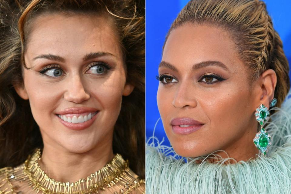 Miley Cyrus duets with Beyonce on ‘Cowboy Carter’ (AFP via Getty Images)