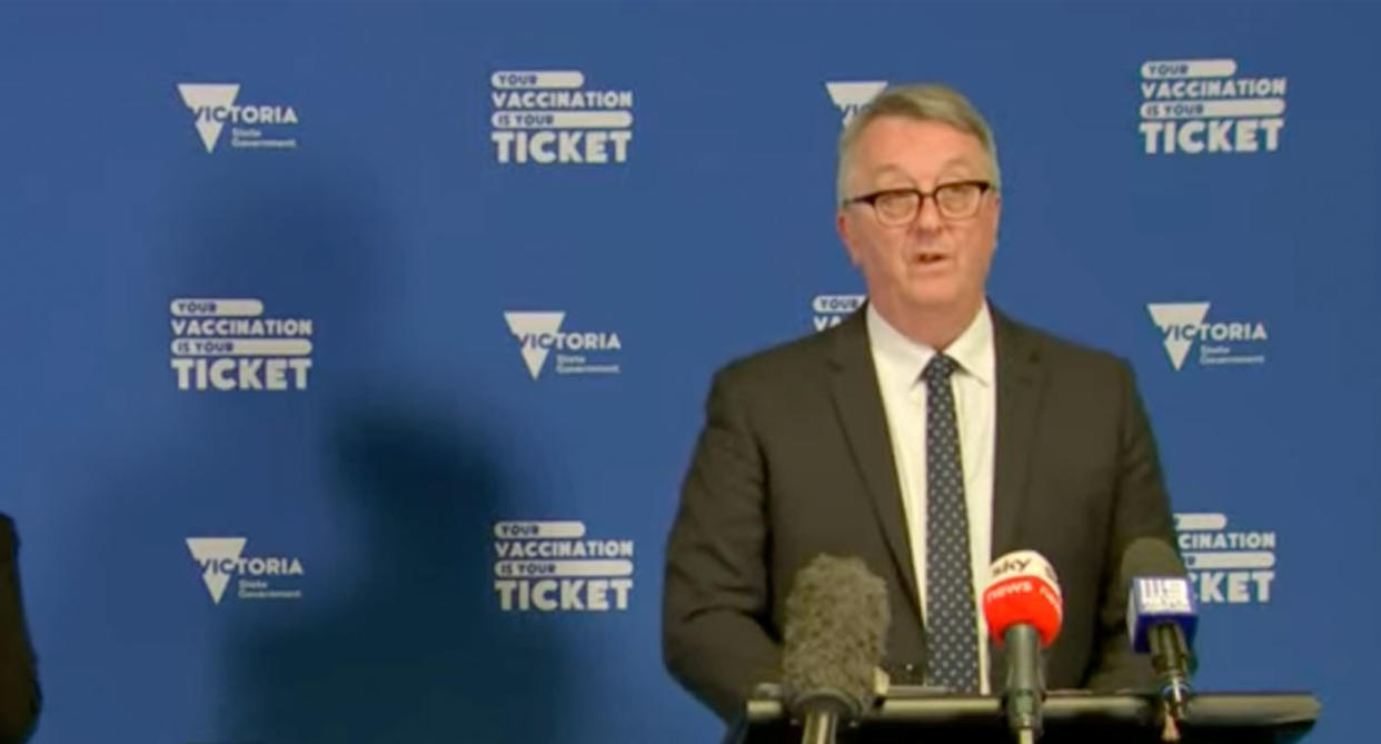 Martin Foley announced a major change in Covid measures on Wednesday. Source: ABC