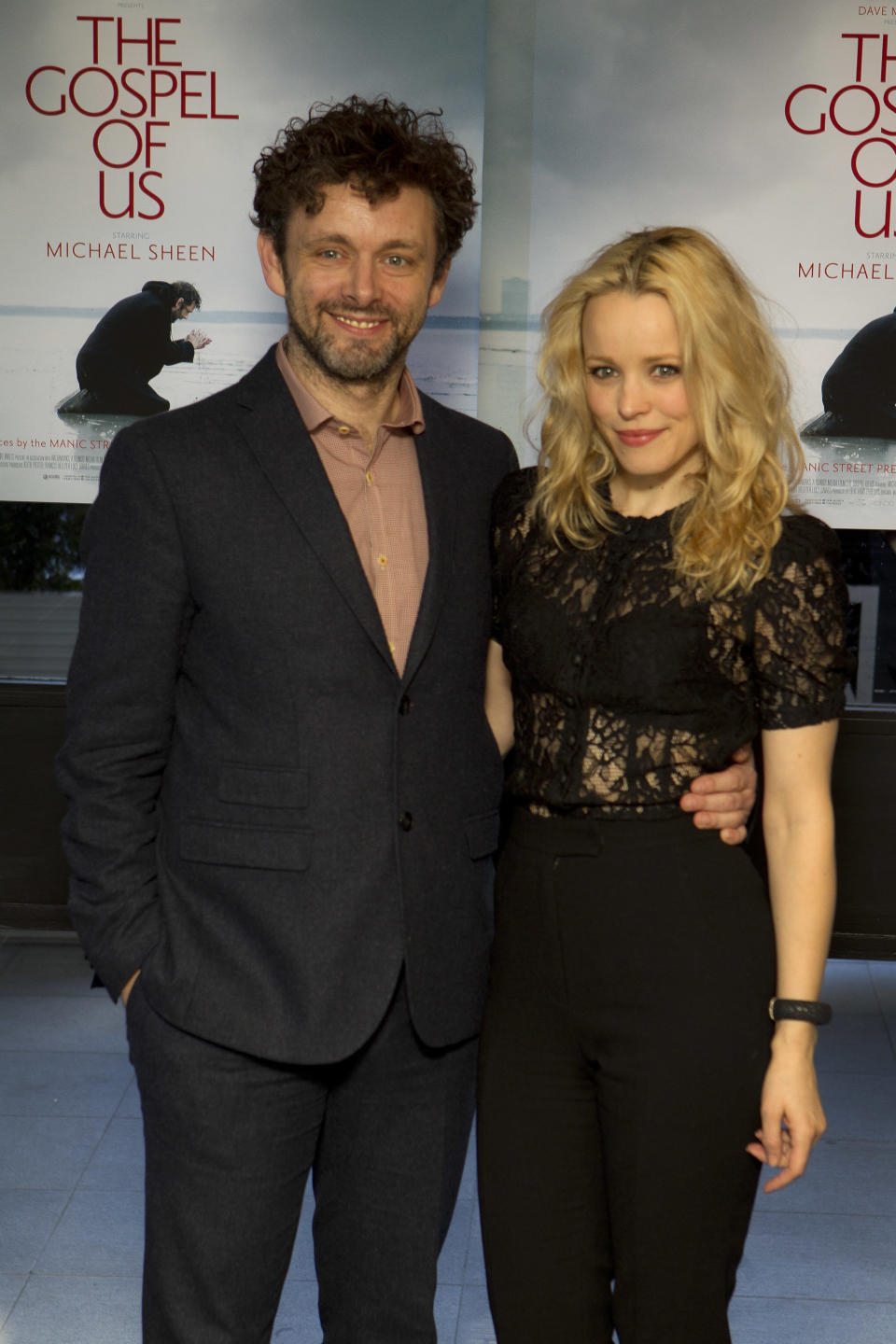 Michael Sheen and Rachel McAdams <a href="http://www.huffingtonpost.com/2013/02/27/rachel-mcadams-michael-sheen-break-up_n_2772707.html?utm_hp_ref=celebrity-splits" target="_blank">broke up in February</a>. They met on the set of "Midnight in Paris" and dated for two years. 